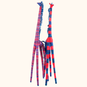 Blue and red 1m giraffes - cut out photo