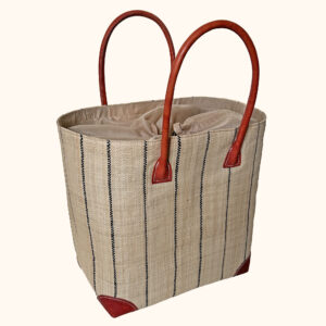 Large Hanta Pinstripe Tote Bag in natural cut out photo