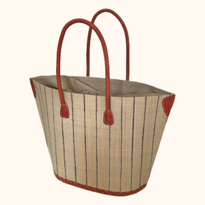 Bato bag in natural pinstripes - cut out photo