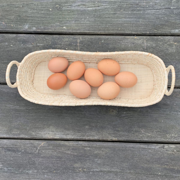Bread basket with eggs