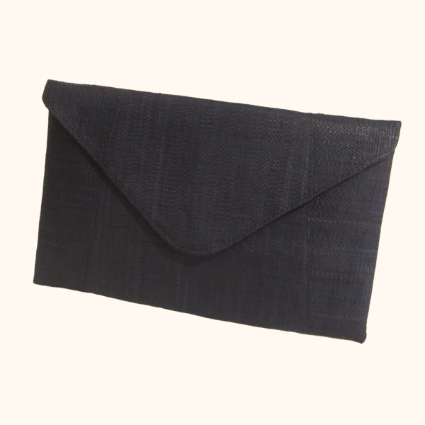 Black raffia envelope clutch cut out photo