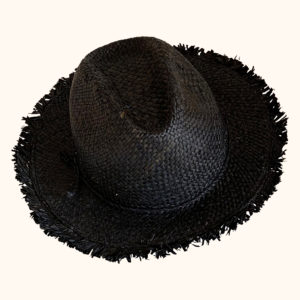 Frayed Fedora Hat in black, cut out photo