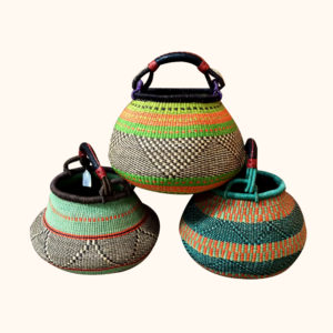 Gambibgo pot baskets from Ghana, cut out photo