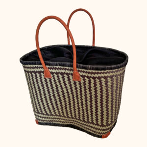 Large Drawstring Shopper Basket in Black - new colour cut out photo