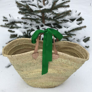 Medium French Basket Christmas Hamper in the snow