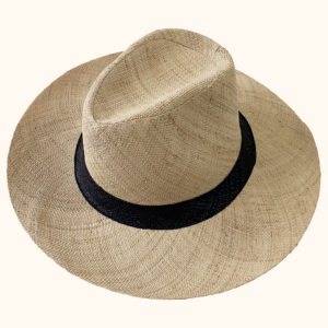 Panama hat with black band, cut out photo