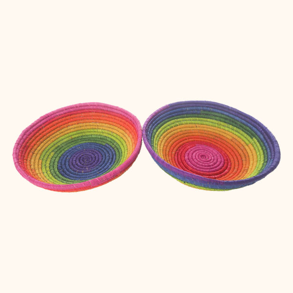 Multicolour Raffia Fruit Bowls cut out photo