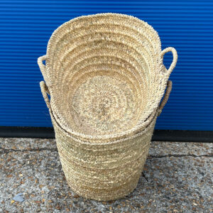 Stack of small Berber storage baskets on sale