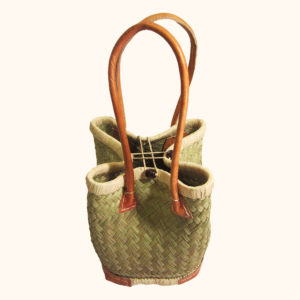 Small natural bosaka basket bag cut out photo