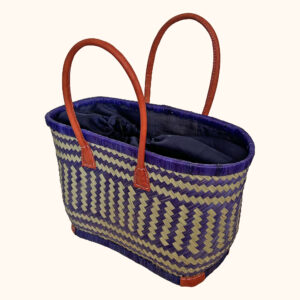 Small Drawstring Shopper Basket in Blue - new colour cut out photo