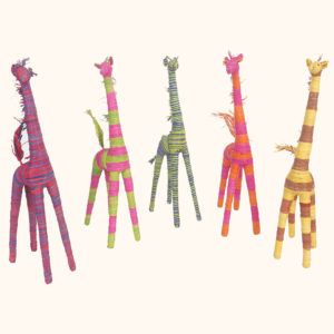 Small Raffia Giraffes, cut out photo