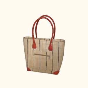 Vero Handbag in natural pinstripes - cut out photo