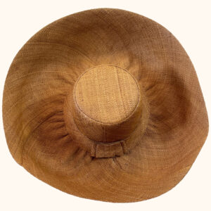 Large Raffia Mimosa Hat in cinnamon, cut out photo