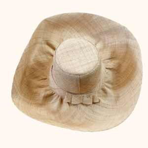 Large Raffia Mimosa Hat in natural, cut out photo