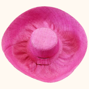 Large Raffia Mimosa Hat in pale pink, cut out photo