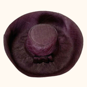 Mimosa raffia hat in chocolate brown colour cut out photo