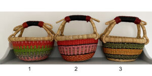 Sale - mini bolga baskets in a variety of colours and patterns