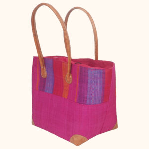 Large Hanta Stripes Basket Bag in pink - cut out photo