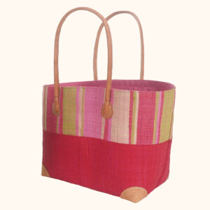 Large Hanta Stripes Basket Bag in red - cut out photo