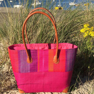 Medium Hanta Stripes Basket in pink by the sea