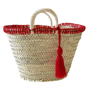 Little Wool Tassel Basket in red - cut out photo