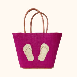 Flipflop bag in bright pink cut out photo