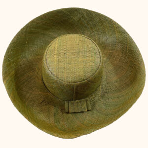Raffia Mimosa Hat in khaki, cut out photo