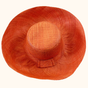 Raffia Mimosa Hat in orange, cut out photo