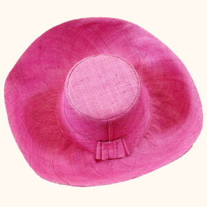 Raffia Mimosa Hat in pale pink, cut out photo