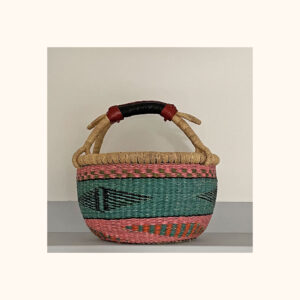 12" round bolga basket for sale - back view