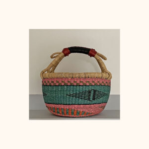 12" round bolga basket for sale - front view