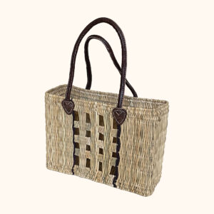 Medium woven reed basket cut out photo