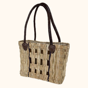 Small woven reed basket cut out photo