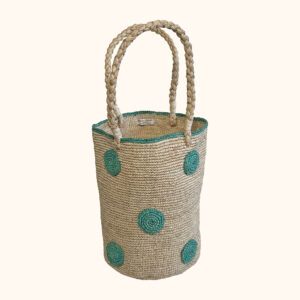 Crochet circles bag in turquoise - cut out photo