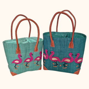 Set of 2 Flamingo Tote Bags cut out photo