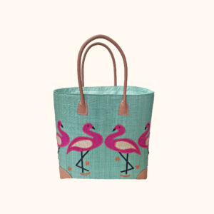Small flamingo tote bag in mint