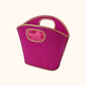 Toky raffia handbag in pink cut out photo
