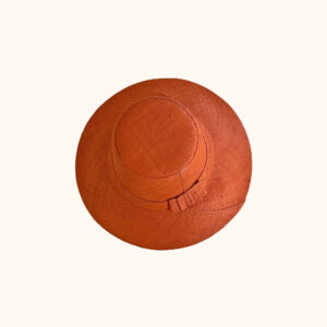 Amelie raffia sun hat in orange - cut out photo