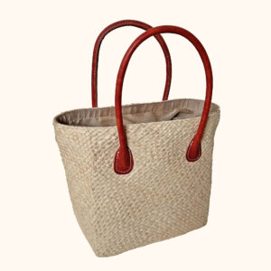 Camille raffia tote bag in natural cut out photo