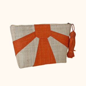 Sunburst clutch bag in orange cut out photo