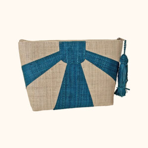 Sunburst clutch bag in turquoise cut out photo