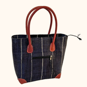 Vero handbag in black pinstripe cut out photo