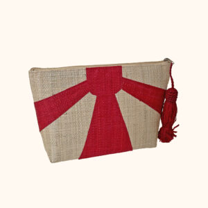Sunburst clutch bag in red cut out photo